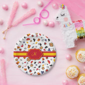 Spaanse objecten met vlag om je monogram toe te vo papieren bordje (Feest)