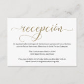 Spaanse Ontvangstkaart voor Gold Glitter Informatiekaartje (Voorkant)