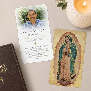 Spaanse Onze Lieve Vrouw van Guadalupe condoleance Visitekaartje