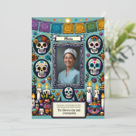 Spaanse Onze Lieve Vrouw van Guadalupe Gebed sched Kaart (Staand voorkant)