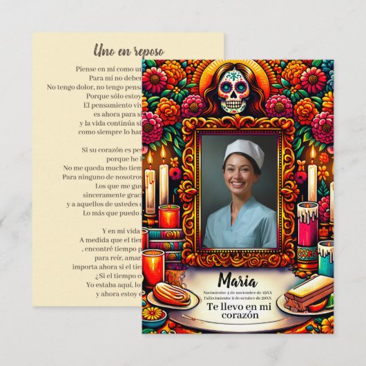 Spaanse Onze-Lieve-Vrouw van Guadalupe Gebedssched (Voorkant / Achterkant)