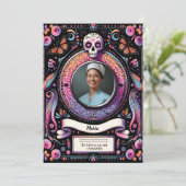 Spaanse Onze-Lieve-Vrouw van Guadalupe Gebedssched Kaart (Staand voorkant)