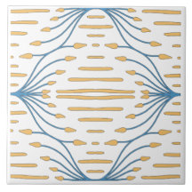 Spaanse Oranje Blauwe Roze Abstracte Mediterrane