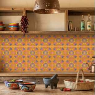 Spaanse Oranje Mexicaanse Bloemen Tegeltje