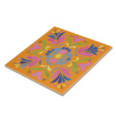Spaanse Oranje Mexicaanse Bloemen Tegeltje (Zijkant)