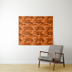 Spaanse Oranje Monokleur Camo Wandkleed