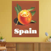 Spaanse oranje reisposter canvas afdruk (Insitu (Woonkamer))