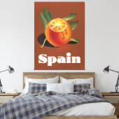Spaanse oranje reisposter canvas afdruk (Insitu (Slaapkamer))