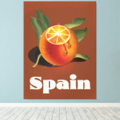 Spaanse oranje reisposter canvas afdruk (Insitu (Houten vloer))