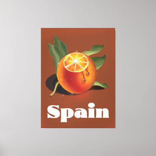 Spaanse oranje reisposter canvas afdruk (Voorkant)
