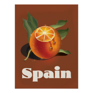 Spaanse oranje reisposter perfect poster