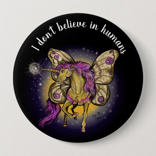 Spaanse paard Gele Keizer Moth Ronde Button 4,0 Cm (Voorkant)