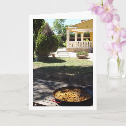 Spaanse Paella Portrait (kippen en konijnen) Kaart (Orchidee)