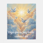 Spaanse Peace Dove Fleece Deken (Voorkant)