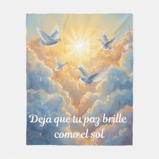 Spaanse Peace Dove Fleece Deken (Voorkant)