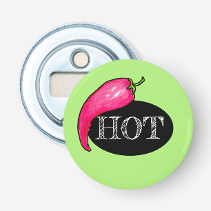 Spaanse peper button flesopener