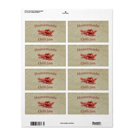 Spaanse peper etiket (Full Sheet)