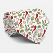 Spaanse peper, knoflook, olijven en kruiden stropdas (Opgerold)