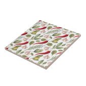 Spaanse peper, knoflook, olijven en kruiden tegeltje (Zijkant)