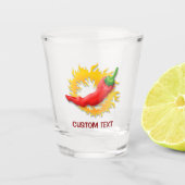 Spaanse peper met vlam shot glas (Voorkant)