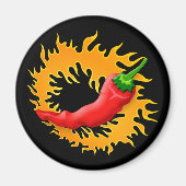 Spaanse peper met vlammagneet magneet (Voorkant)