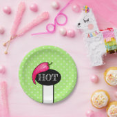 Spaanse peper papieren bordje (Feest)