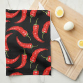 Spaanse peper, zwart theedoek (Quarter Fold)