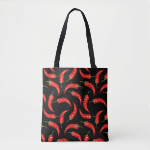 Spaanse peper, zwart tote bag