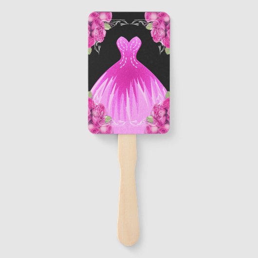 SPAANSE PINK & BLACK QUINCEAÑERA - ELEGANTE ROZEN HANDWAAIER (Achterkant)