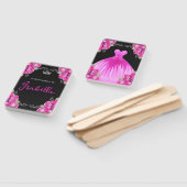 SPAANSE PINK & BLACK QUINCEAÑERA - ELEGANTE ROZEN HANDWAAIER (Niet-gemonteerd)