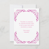 SPAANSE PINK EN BLUE QUINCEAÑERA | BEDANKKAART (Achterkant)