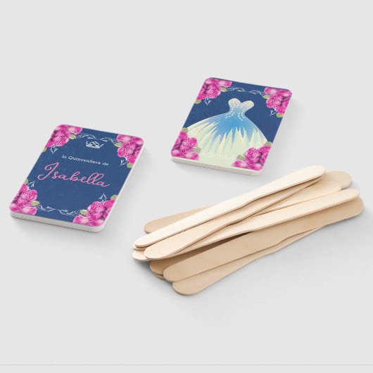 SPAANSE PINK EN BLUE QUINCEAÑERA | HANDWAAIER (Niet-gemonteerd)