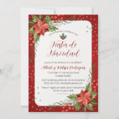 Spaanse Poinsettia Fiesta de Navidad Red Christmas Kaart (Voorkant)