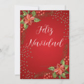 Spaanse Poinsettia Fiesta de Navidad Red Christmas Kaart (Achterkant)