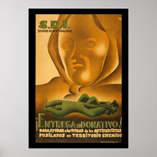 Spaanse Poster voor overheidssteun in de Spaanse b (Voorkant)