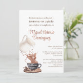 Spaanse pret koffie splash 45ste verjaardagsfeestj kaart (Staand voorkant)