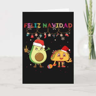 Spaanse Prettig Kerst Avocado Tacos Mexicaanse Chr Kaart
