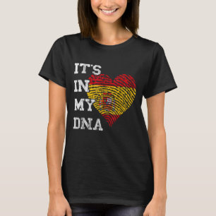 Spaanse Pride Hart DNA Duim Spaanse Vlag Espana T-shirt