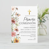 Spaanse Primera Communie Meisje Schattige Eerste C Kaart (Staand voorkant)