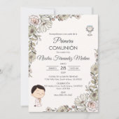 Spaanse Primera Communie Schattige Jongen Eerste C Kaart (Voorkant)