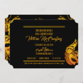 SPAANSE quinceañera MASQUERADE gouden ticket Kaart (Voorkant / Achterkant)