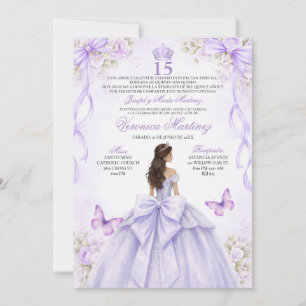Spaanse Quinceañera Paarse Prinsessenjurk 15 Jaar Kaart