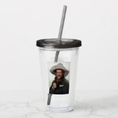 Spaanse Ranchero Cowboy in Old West Saloon Acryl Drinkbeker (Achterkant)