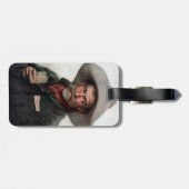 Spaanse Ranchero Cowboy in Old West Saloon Bagagelabel (Achterkant horizontaal)