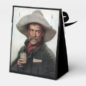 Spaanse Ranchero Cowboy in Old West Saloon Bedankdoosjes (Achterkant)