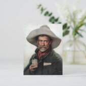 Spaanse Ranchero Cowboy in Old West Saloon Briefkaart (Staand voorkant)