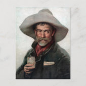 Spaanse Ranchero Cowboy in Old West Saloon Briefkaart (Voorkant)