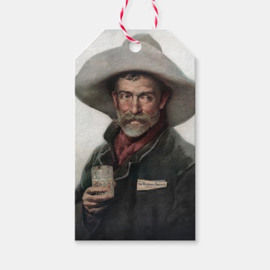 Spaanse Ranchero Cowboy in Old West Saloon Cadeaulabel (Voorkant)