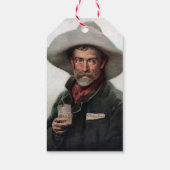 Spaanse Ranchero Cowboy in Old West Saloon Cadeaulabel (Achterkant)