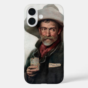 Spaanse Ranchero Cowboy in Old West Saloon iPhone 16 Hoesje